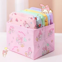Sanrio Cute Hello Kitty Kuromi Melody Cinnamoroll Sundries Foldable Storage Box Desk Cosmetics Snack Storage Basket Organizer 2