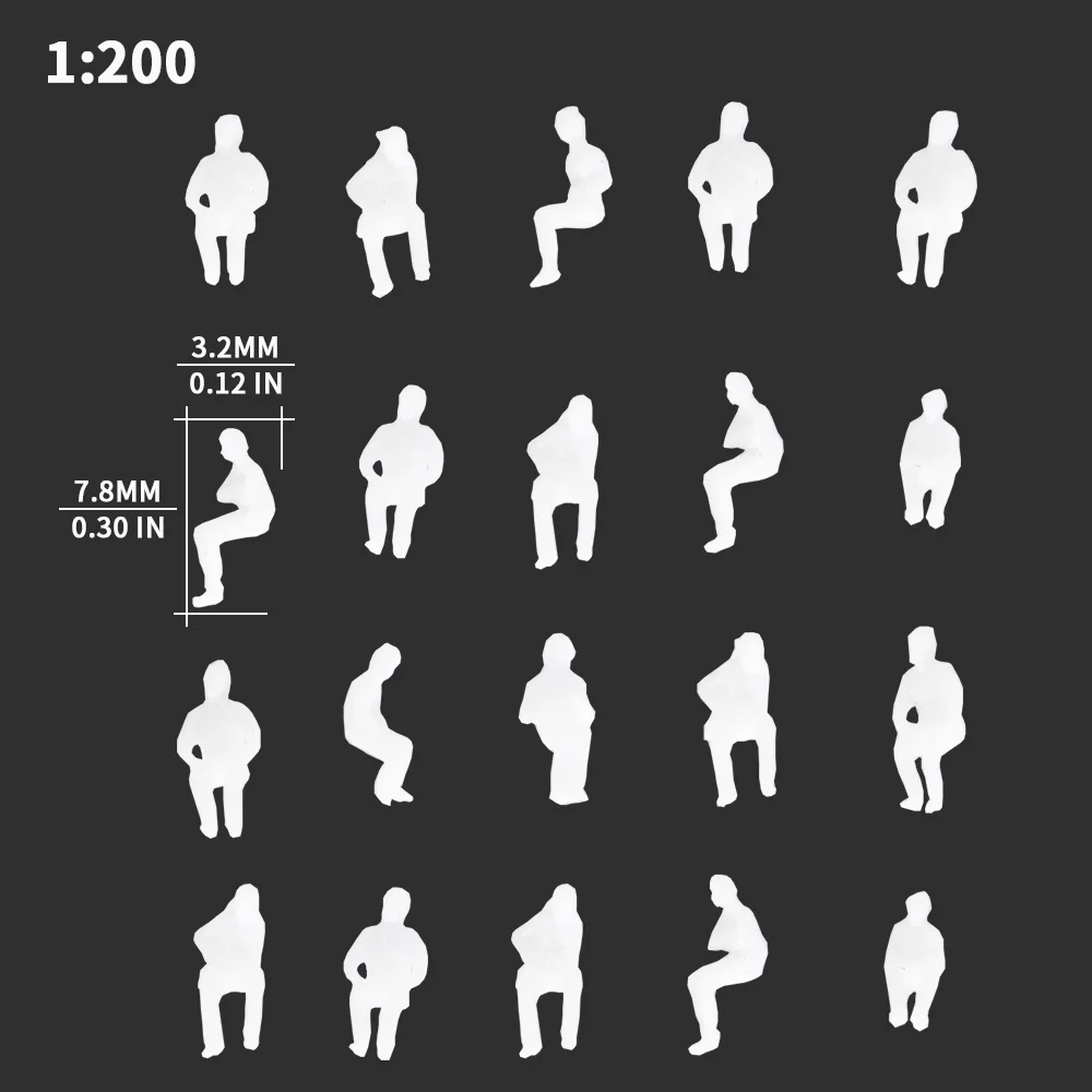 Scale 1:87/100/150/200 Sitting White People Model ABS Figures Man For Train Passenger Scene Sand Table Diorama Materials