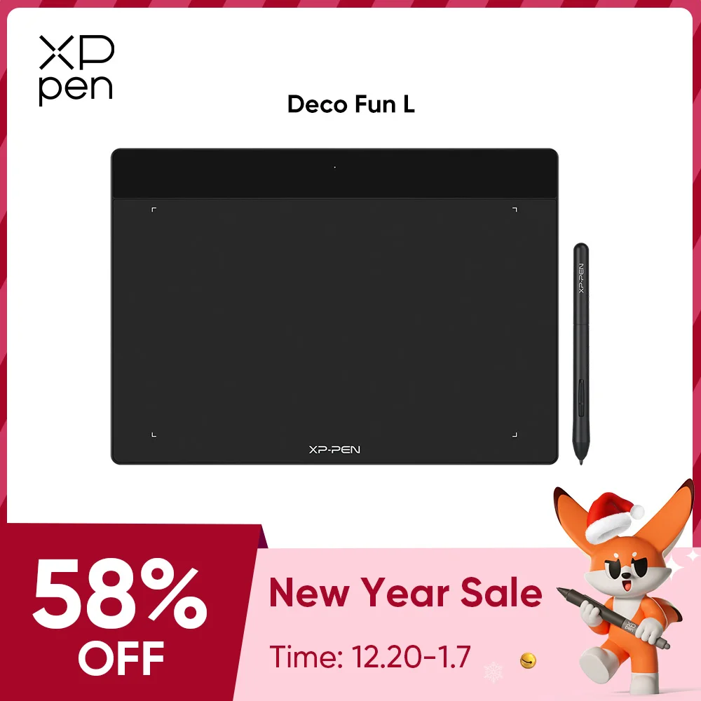 Xppen Deco Fun l Tablet Gráfico Digital 10*6 Polegada para Desenho Osu Online Educação Suporte Android Mac Linux Windows Chrome os