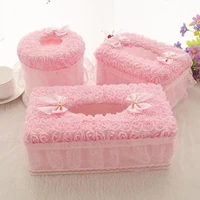 Europe Lace Tissue Box Luxury France Style Napkin Holder WC Toilet Paper Case Vintage Wedding Decoration Tissues Storage Boxes 1