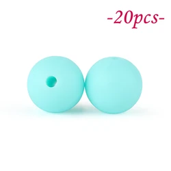 Vibrant Silicone Beads Set for DIY Jewelry & Crafting - 20 - Piece Collection (Blue Green)