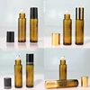 10ml Empty Amber Thick Roll On Glass Bottles with Stainless Steel Roller Ball For Essential Oil Refillable Bottles 2024 6