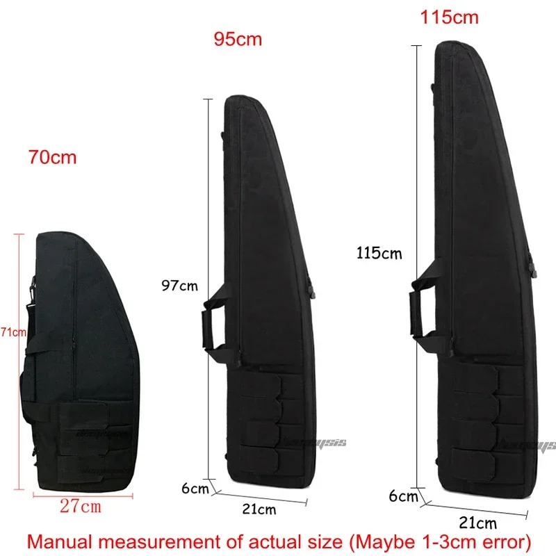 야외 사냥 소총 보관 케이스 샷건 백, 패딩 숄더 스트랩 포함, 전술 총 가방, 71cm, 95cm, 115cm