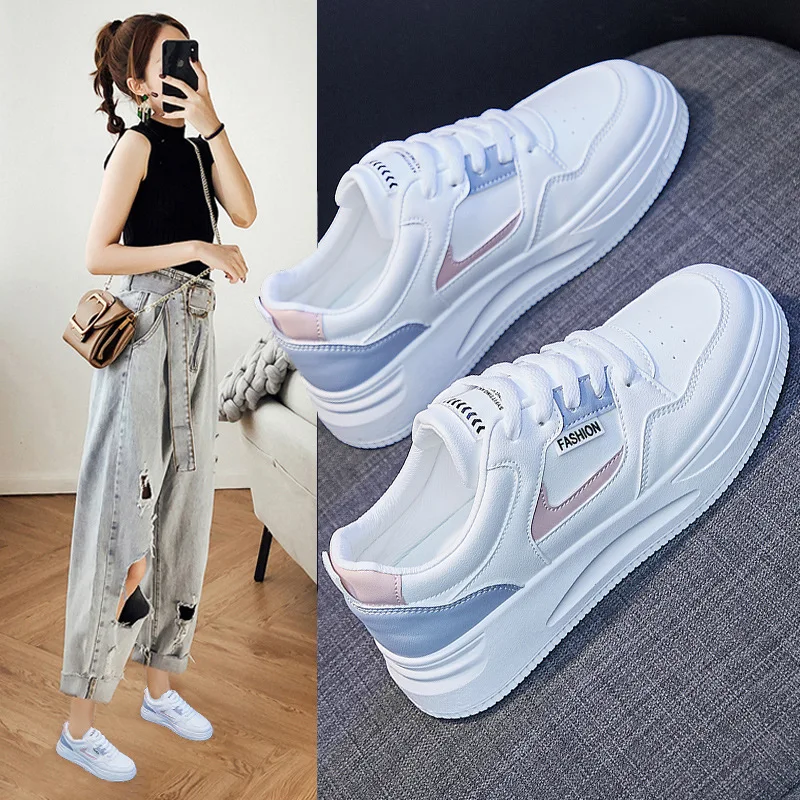Spring Autumn Women's Platform Board Shoes Korean Version Casual Woman Students Thick Sole Sneakers Outdoor Trainers