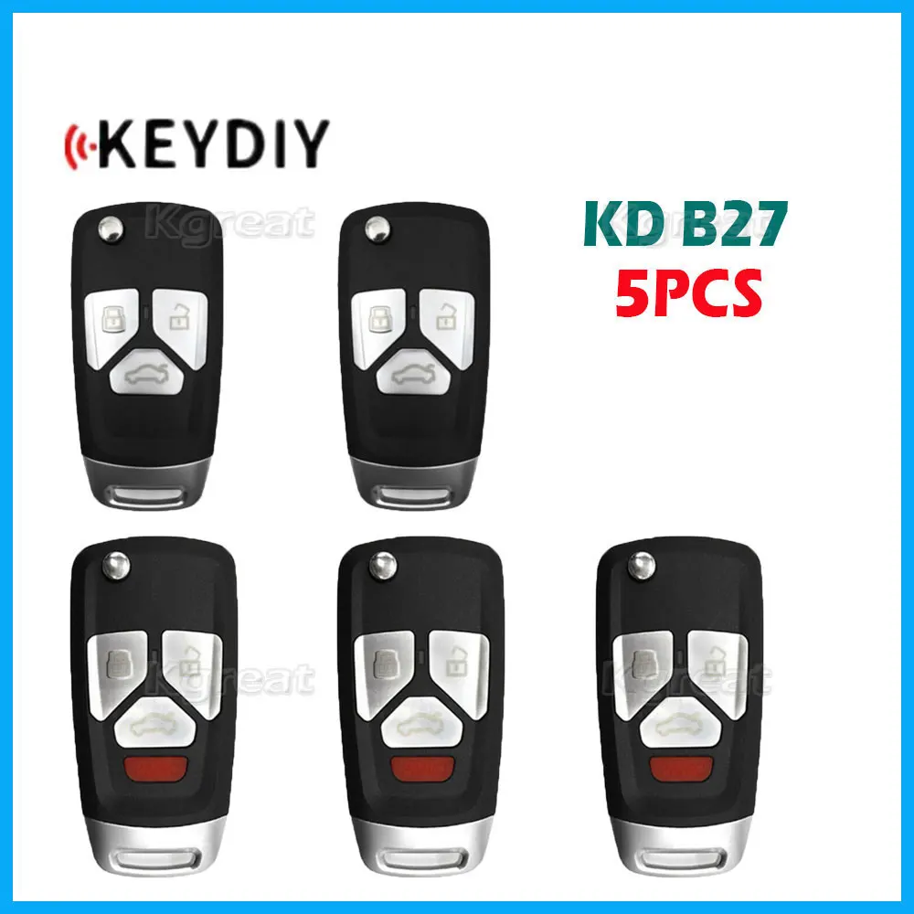 

5pcs KEYDIY KD B27 Remote Key for KD900/MINI KD/URG200 Key Programmer B Series 3/4 Buttons Multifunctional Universal Remote Key