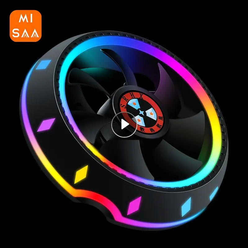 선풍기 변경 조명 다채로운 RGB 범용 PC 팬 라디에이터 쿨러, 음소거 LED, Dc12v, 50000h, CPU 선풍기, 3 핀, 100mm