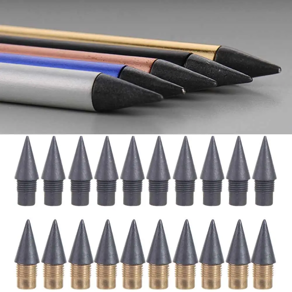 20PCS 0.5mm 리필 잉크리스 팁 교체 펜 HB 잉크 프리 헤드 잉크 펜 없음 교체 가능 무한 쓰기