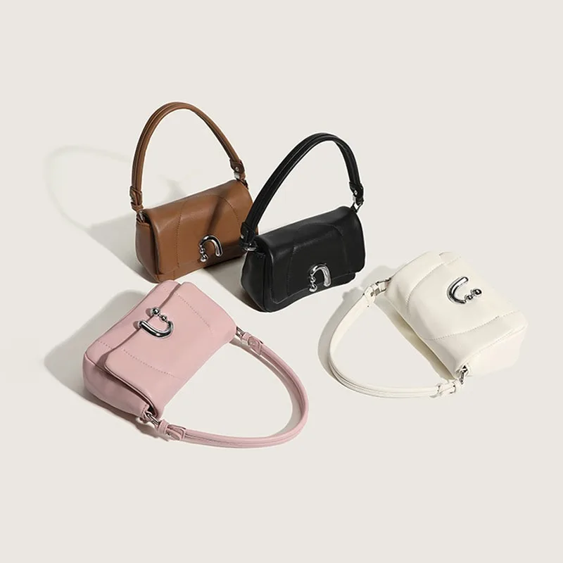 New dopamine roll bag mini lock underarm luxury bag woman rhombic handbag niche design advanced texture. сумка женская
