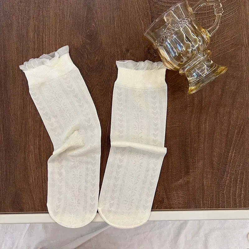 3Pairs/Lot Baby Girls Knee High Socks 2-12Years Cute Soft Lace
