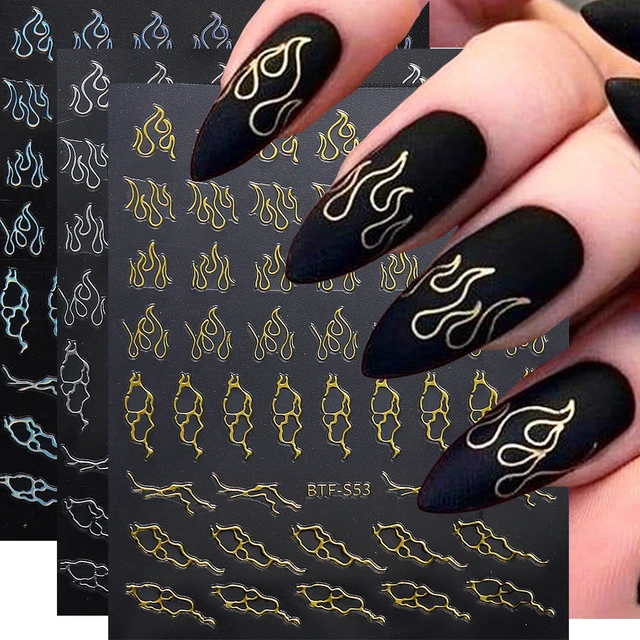 Nail Art Stickers Laser Silver  Silver Star Stickers Manicure -  Silver/gold Star - Aliexpress