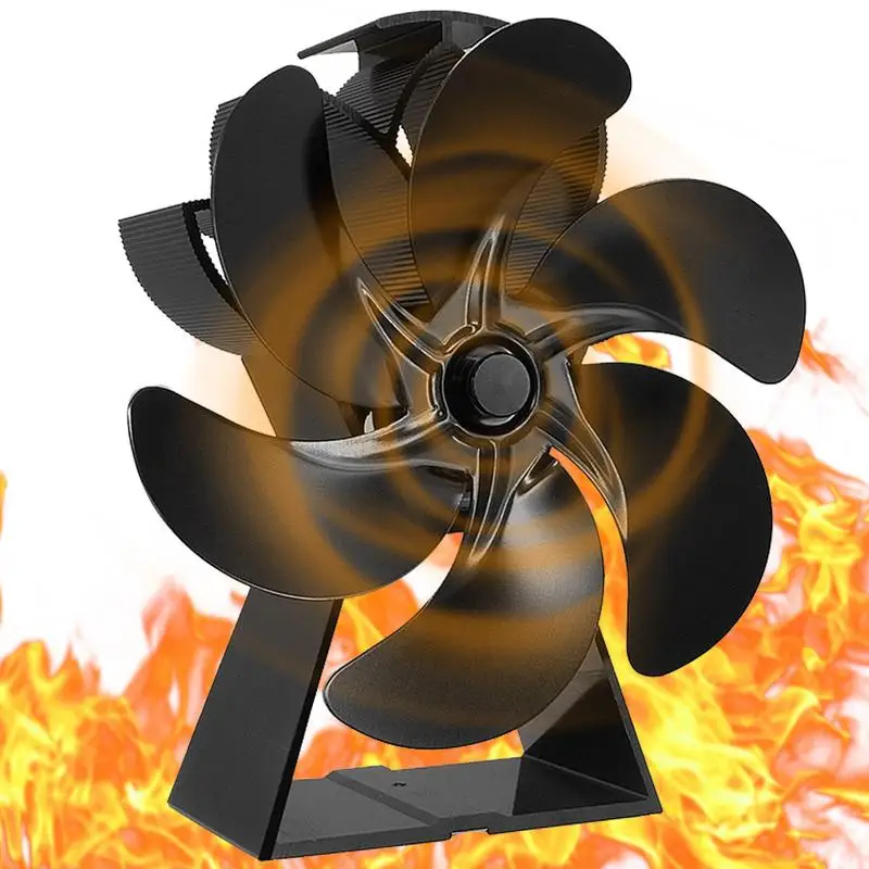 

Wood Stove Fan 6 -Blade Heat Powered Stove Fan Fireplace Fan With Designed Silent Operation Circulating Warm Air Saving
