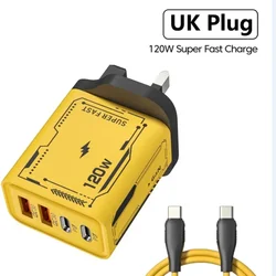 Ultra Fast 120W GaN USB - C Charger with QC 3.0 Technology - UK SET