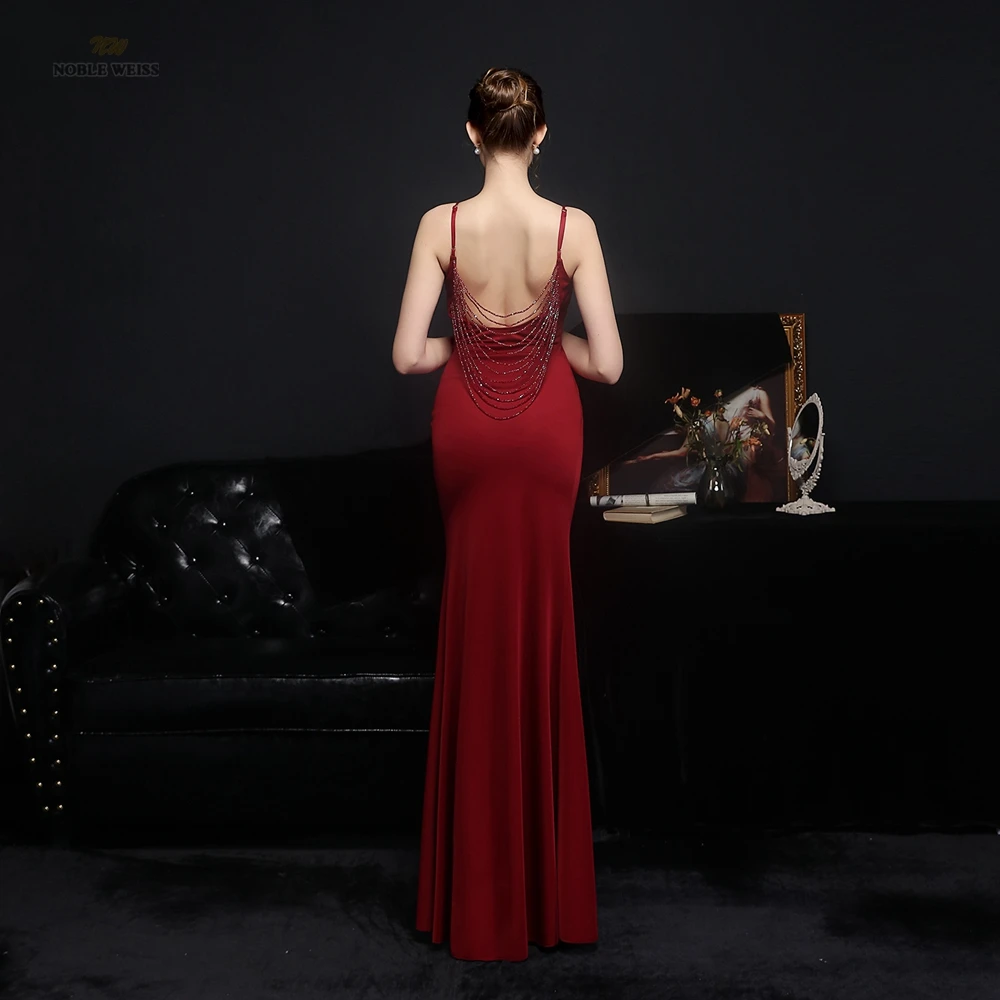 bare back evening dresses Elegant Sleeveless Crisscross Back Sequin Evening Dress with V-Neck main image 1