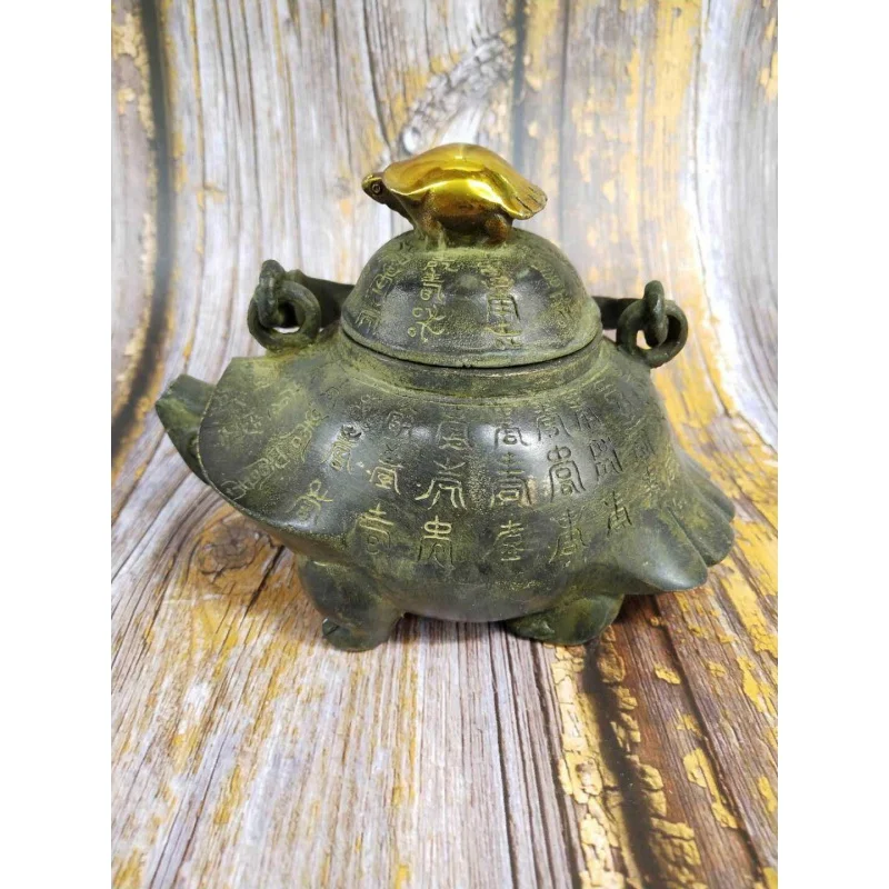 

Antique Collection Gilded Turtle Pot Fine Coating Moisturizing Collection Home Furnishings