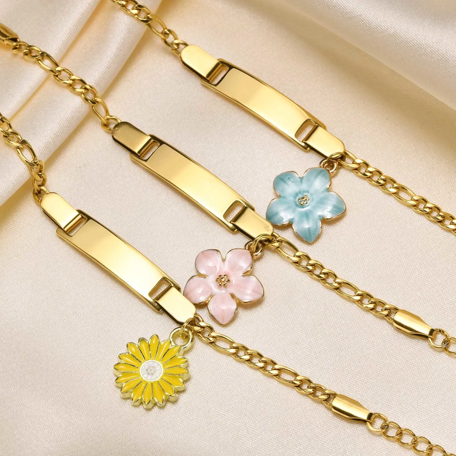 Girls Name Bar ID Bracelet Personalized Anti Allergy Stainless Steel for Daughter Son Gifts stainless steel bracelet fashion bracelet fashion jewelry