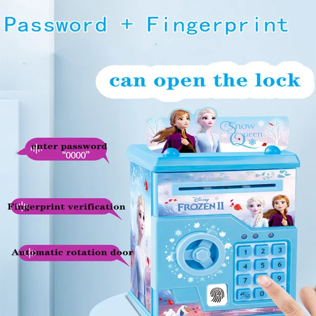 Frozen Electronic Piggy Bank Children's Music Atm Smart Safe Money Storage Toys Fingerprint Password Money Storage Novelty Gift 3