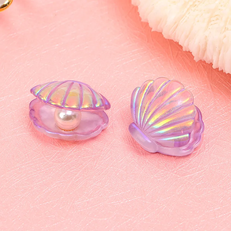 Mini Pink & Purple Pearly Shell Cabochons for DIY Hairpin & Party Decor