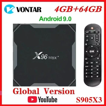 Vontar Amlogic S905X3 안드로이드 9.0 TV 박스, X96Max 플러스 8K 스마트 미디어 플레이어, 4GB RAM, 64GB ROM, X96 Max 셋톱 박스, 쿼드코어 5G 와이파이