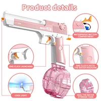 2024 New Desert Eagle Water Gun Lighted Bullet Drum Version Desert Eagle Continuous Pink Water Gun Toys Beach Water Fight Toys 1