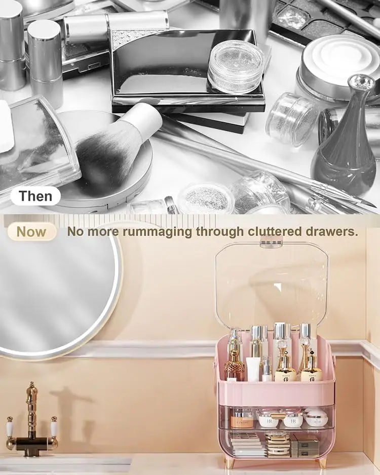 Storage Box Cosmetic Display Cases, Teen Girl Gifts Trendy Stuff Make up Organizers for Vanity, Dresser, Countertop 6