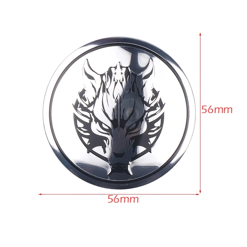 Aluminum wheel hub caps, logo stickers for BMW, Audi, Toyota, Honda, Nissan, Kia, Jeep, Skoda, Dragon badge, 56, 4