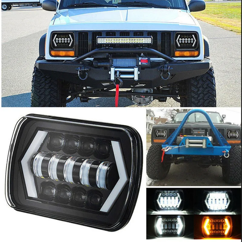 

Suitable for Jeep Jeep Wrangler Headlights 7 Inch Square Lights Led Headlights 5x7 Arrow Headlights