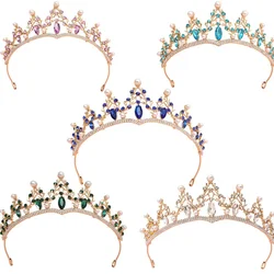 Elegant Golden Pearl Branch Crown Wedding Hair Accessory - Kc gold [white]