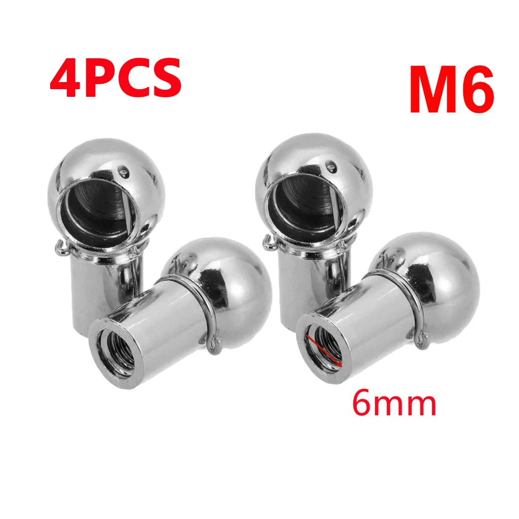 4Pcs M8/M6 Universal 10mm Rear Boot Front Bonnet Gas Strut End Fitting Connector Ball Pin Joint Valve Spring Screw gas strut fitting