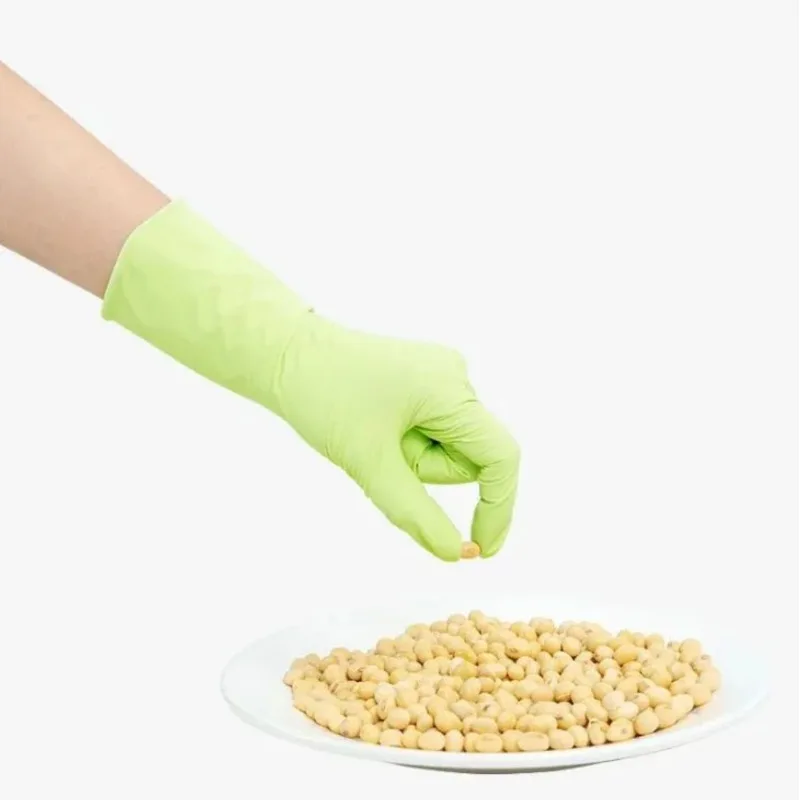 100 PCS Light Green Disposable Nitrile Gloves Used for Dishwashing Cleaning Hygiene Pet Bathing Hand Care with High Elasticity 6