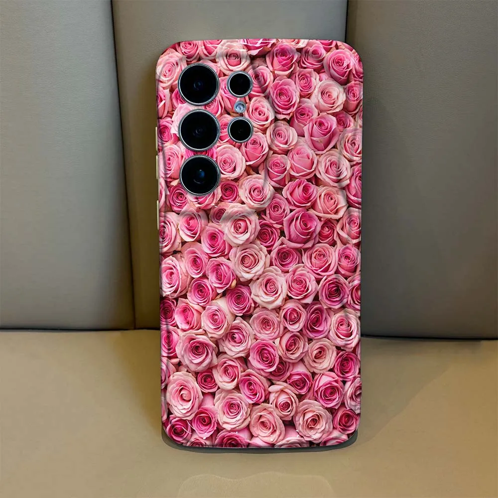 Elegant Pink Rose Wave Oil Phone Case Cover by Feilin