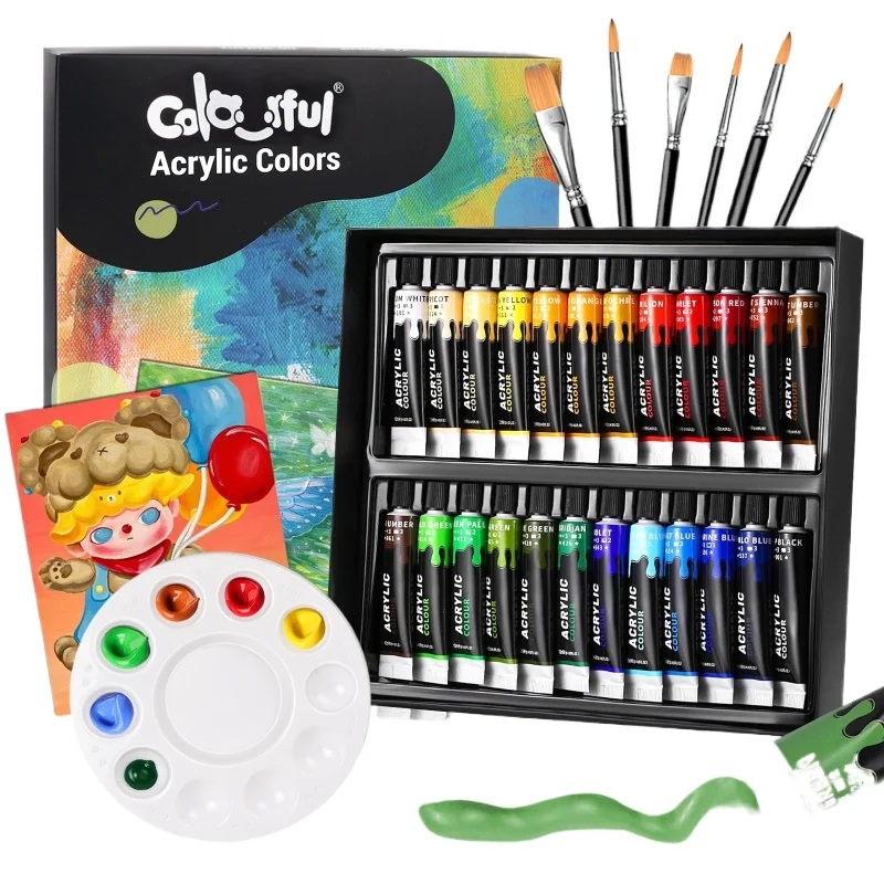 Waterproof Glass Textile Pigments Set for Hand Painting