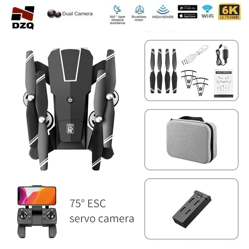

2023 New Quadcopter LS25 WIFI FPV Drone With Wide Angle HD 6K 1080P Camera Height Hold RC Foldable Quadcopter LS878 4K Dron Gift