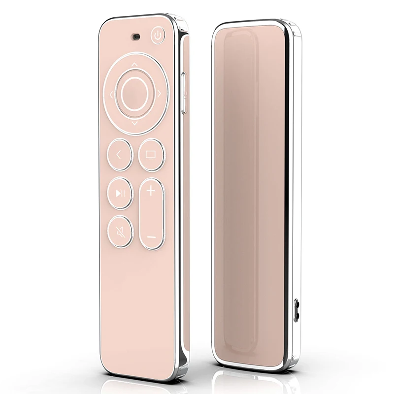 TPU Silver Edge Case Compatible With Apple TV 4K/HD Remote Control Prevent Scratches Drop Protection Transparent Protective Case 3