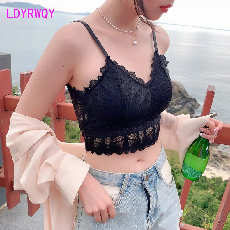 

Lace beautiful back tube top female students Korean version of suspender vest wrapped in chest.Tanks Camis