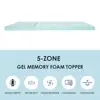 4 Inch Gel Memory Foam Mattress Topper 5 Zone Cooling Technology Pressure Relief Conforming Foam Short Queen Undisturbed Sleep 3