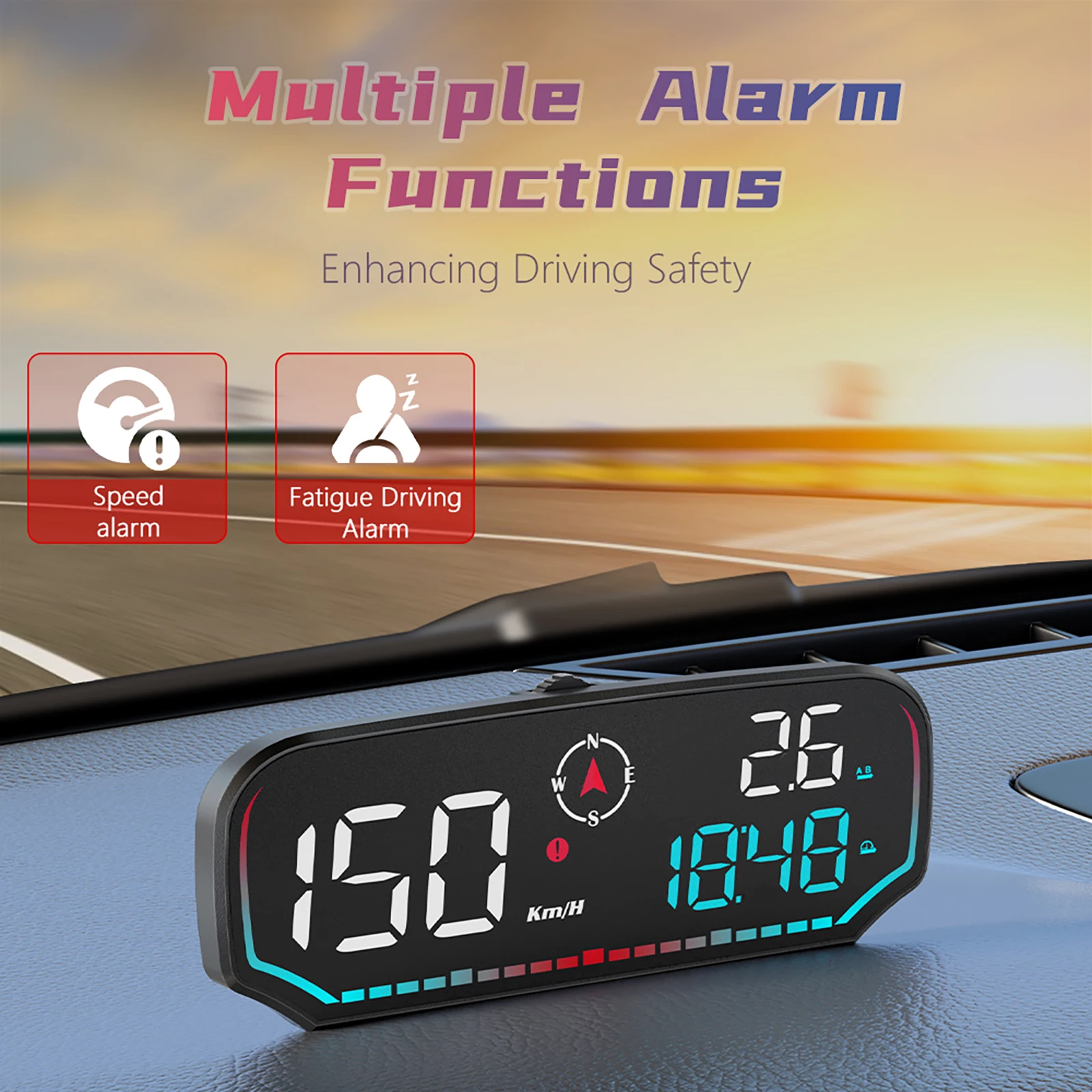 G14  GPS HUD ӵ ,   MPH KMH  ÷,   ɼ,  溸  ð