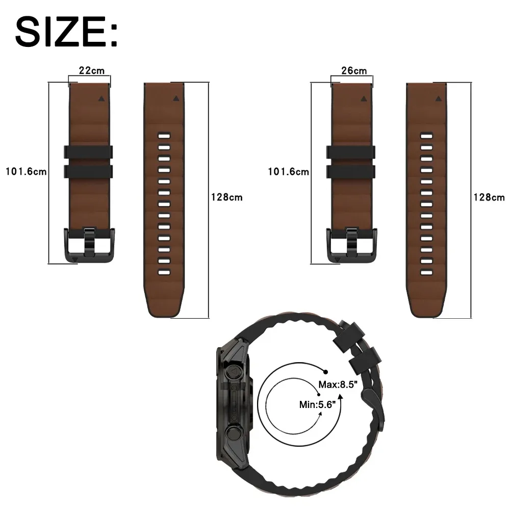 Quickfit Hybrid Leather/Nylon Textured Silicone Watch Band