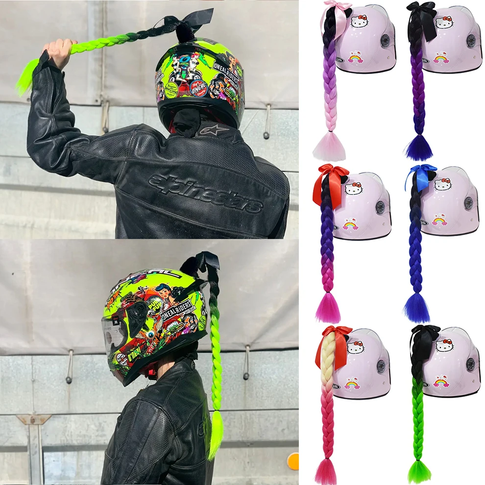 NewArrivalMotorcycleHelmetBraidsWomanDecorsBraidsWigFor
