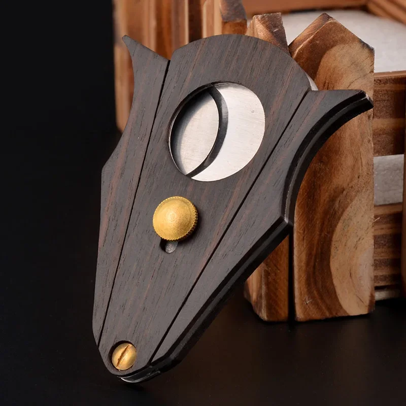 Sandalwood Cigar Cut Knife Stainless Steel Sharp Cigar Cutter Travel Knife Tool Pocket Cigar Scissors Cigars Accessories Gifts 2