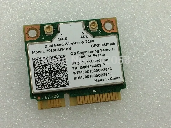 

Wi-Fi Bluetooth 4,0 карта для Intel Dual Band Wireless-N 7260 7260HMW 7260AN для HP ZBOOK 14 15 210 440 430 445 G1 PSP 717381-001