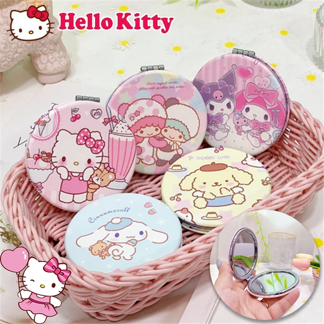 Hallo Kitty Mini Make-Up Compact Taschen Spiegel Tragbare Zwei