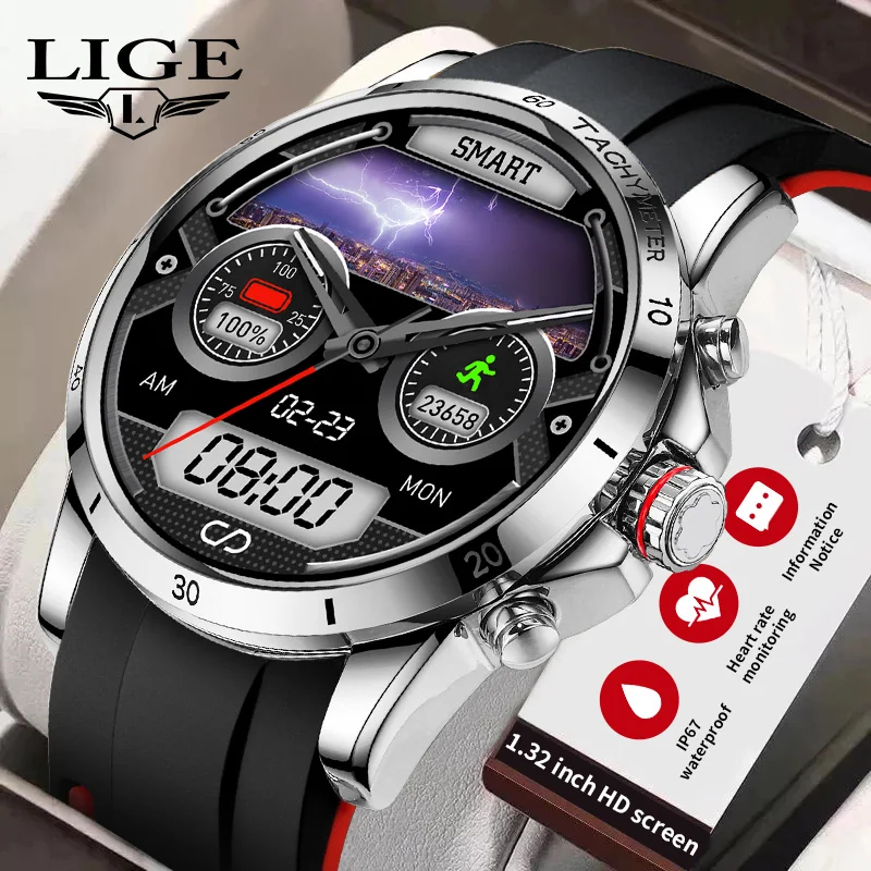 

Smart Watch For Men Bluetooth Calls Custom Watch Face HD Screen Sports Fitness Tracker Fashion Smartwatch Watch for IOS Android