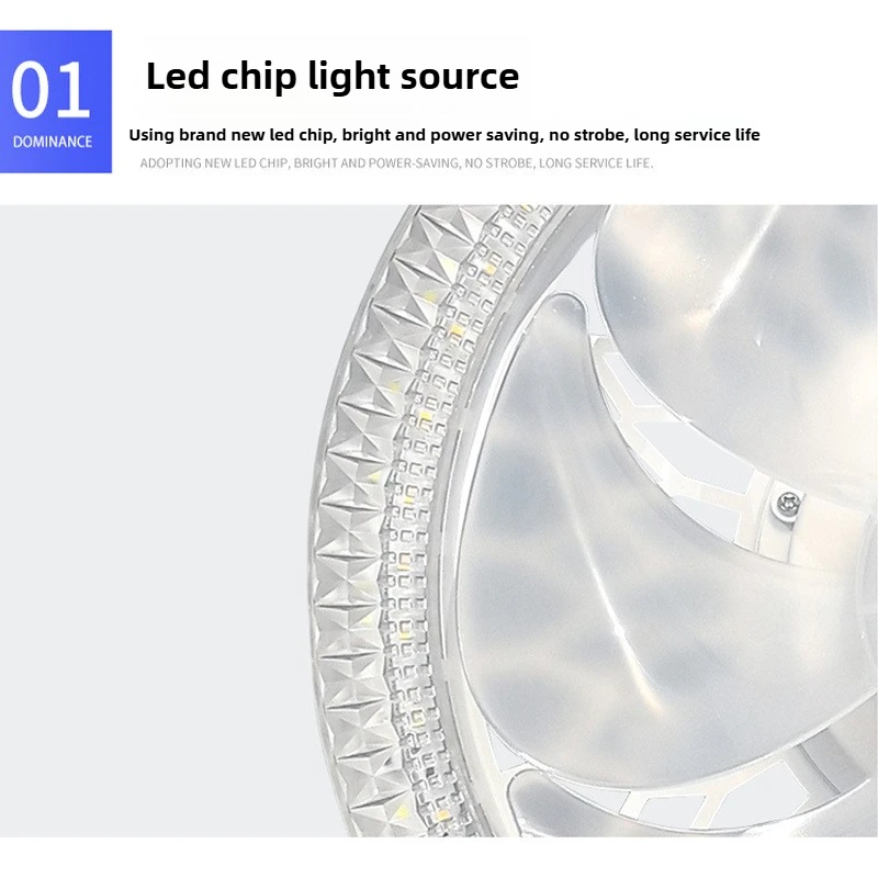 Silent Ceiling Fan with Light Remote Control, LED Household All-in-One Fan Light for Living Room Indoor Lighting, Energy