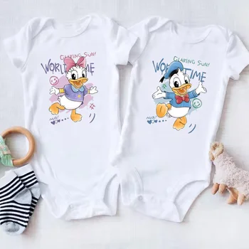 Cartoon Daisy and Duck Print Disney Baby Romper Newborn Baby Boys Girls Clothes Baby Jumpsuit Cute Casual Baby Bodysuit 1