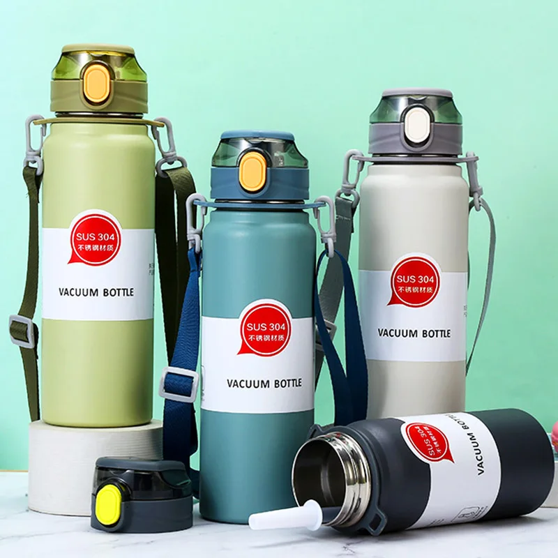 600ML800MLLargeCapacityThermoBottleStainlessSteelThermosWaterBottlePortableOutdoor