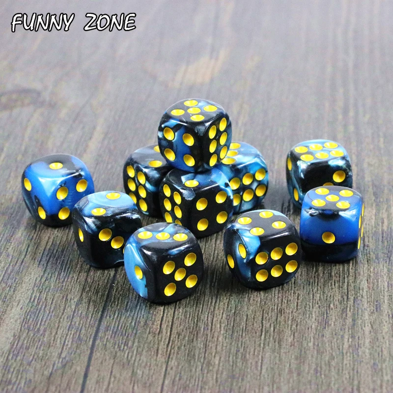 10pcs/set 12mm D6 Gambling Dice Gold Standard Dot Tower Game Accessories