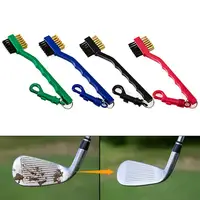 Golf Cleaning Brush Portable Non-slip Handle Grip Dirt Removal Nylon Bristles Double Side Golf Club Cleaner Golf Accessories 2
