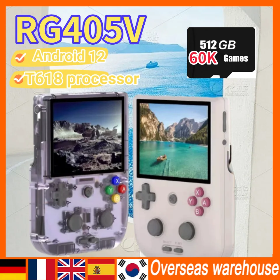 Anbernic Rg405V Console Di Gioco Portatile Retrò 4 Pollici Android 12 Ips Touch Screen T618 64-Bit Wifi 512G 60000 Giochi Psp