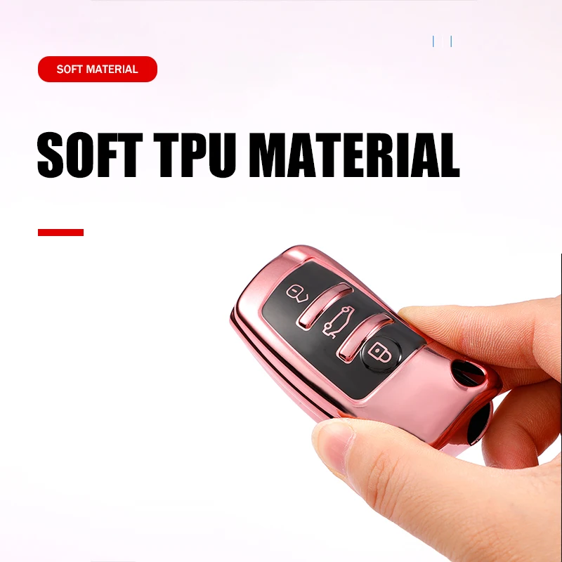 Soft TPU Car Remote Key Case Cover Protective Shell For Audi C6 R8 A1 A3 Q3 A4 A5 Q5 A6 S6 A7 B6 B7 B8 8P 8V 8L TT RS Sline key case,key case cover,car key shell,remote control case cover