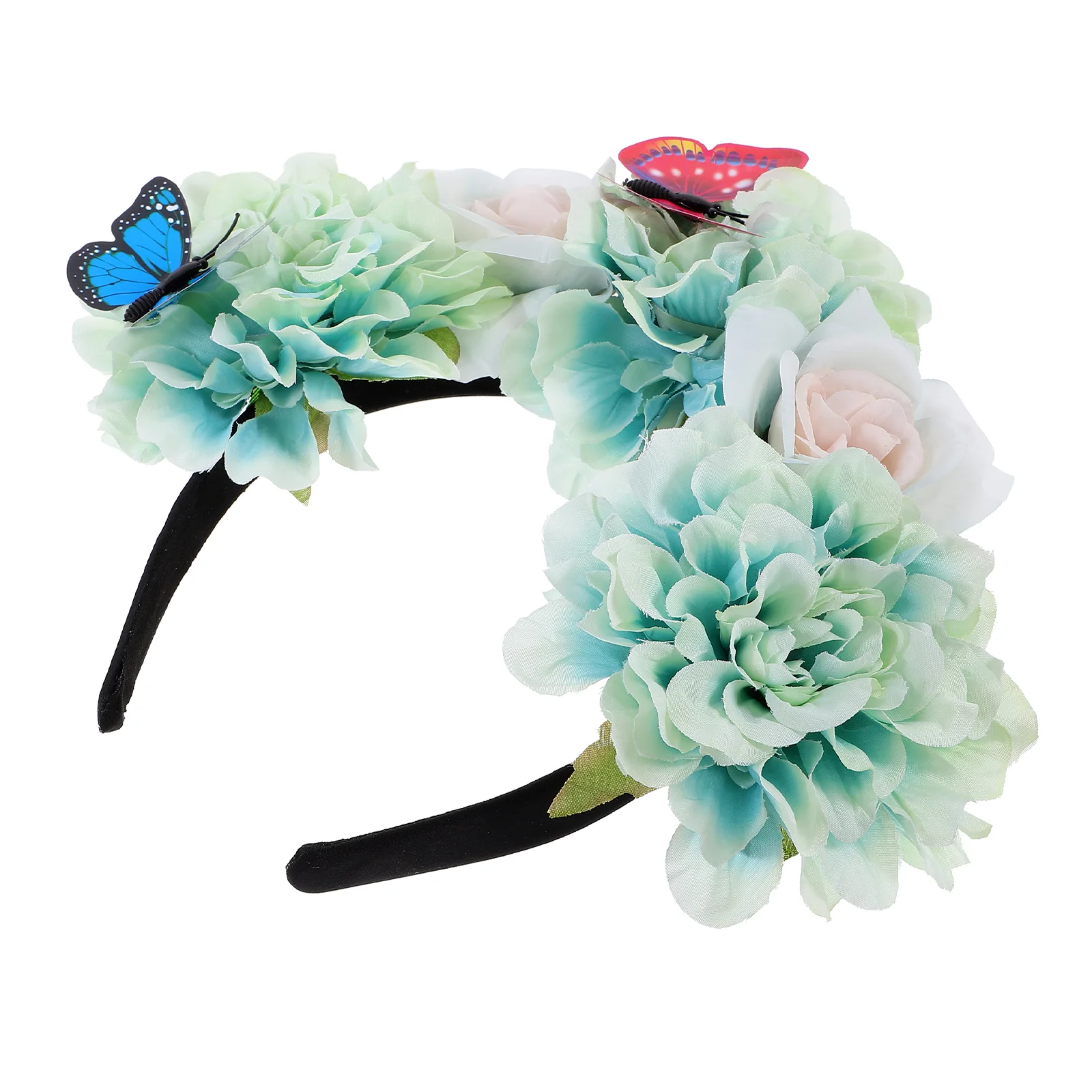 Butterfly Headband Floral Decor Prom Headbands for Women Halloween Headpiece Hair Decorative